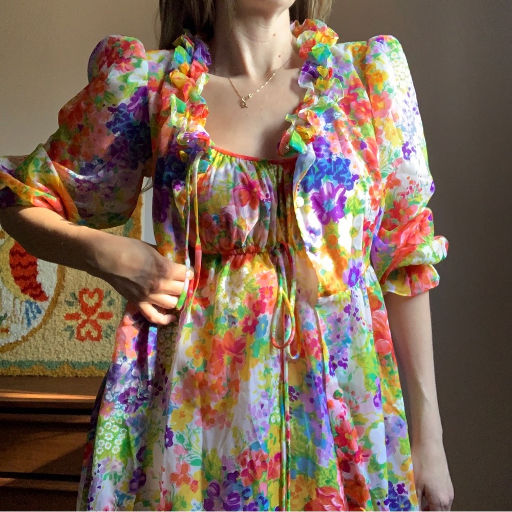 Vintage Floral Pajama Set - Multicolor
